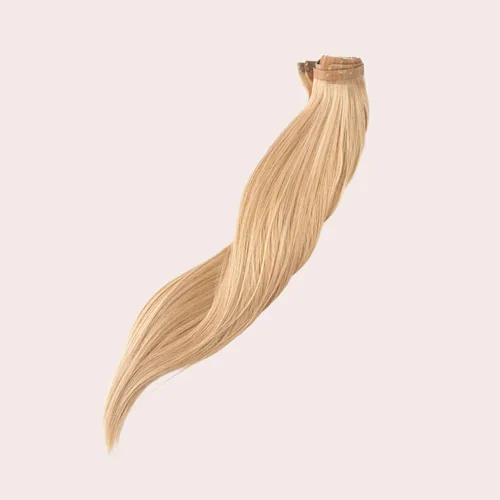Vista 5 de BFB Hair Extensiones de cabello con pinzas para mujer, extensiones de cabello humano real, rubio descalzo con reflejos rubios, 21 pulgadas, 10