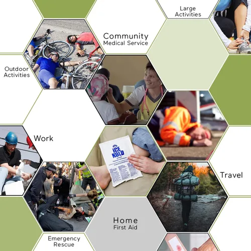 Vista 2 de Kit de primeros auxilios (165 piezas) Bolsa médica de supervivencia ligera y práctica de 3 capas compactas para emergencias en casa, al aire libre