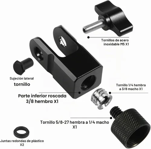 Vista 2 de Adaptador de montaje de micrófono para Hyperx Quadcast con adaptador