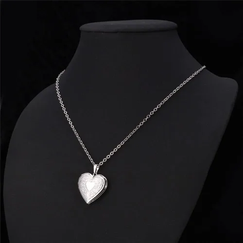 Vista 7 de 2 Pcs Locket Necklace that Holds Pictures Stainless Steel Locket Pendant Necklace Memory Photo Pendant Necklace for Women Girls