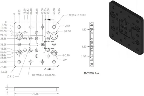 Vista 4 de Diyeeni Placa de montaje de aluminio anodizado, placa de construcción CNC de impresora 3D, placa de montaje, placa de pórtico CBeam Xlarge para CNC