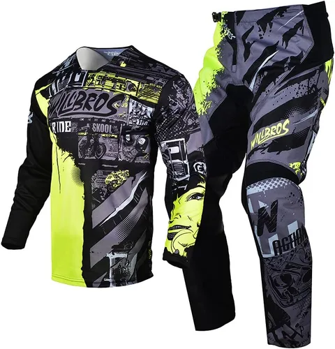 Vista 6 de Conjunto de pantalón de jersey juvenil para niños, conjunto de equipo de motocross MX para niños, traje de carreras todoterreno MTB ATV motocicleta