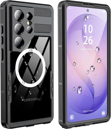 Vista 10 de GOLDJU - Funda impermeable para Samsung Galaxy S25, IP68, color negro y transparente Dustproof Case with Built-in Screen Protector, Full Body