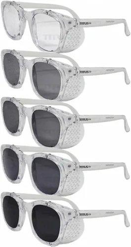Vista 7 de TITUS G12 Retro Style Safety Glasses with Folding Side Shield Marco transparente/lente amarilla