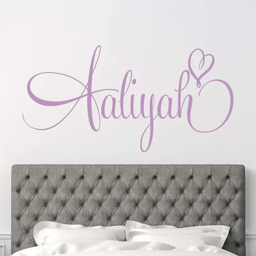 Vista 3 de Calcomanía de pared con nombre personalizado, para habitación de niñas, habitación de niños, calcomanía de pared con nombre personalizado