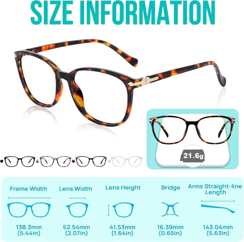 Vista 6 de 4 Packs Reading Glasses for Women Blue Light Blocking Computer Readers 1.0 1.25 1.5 1.75 2.0 to 4.0