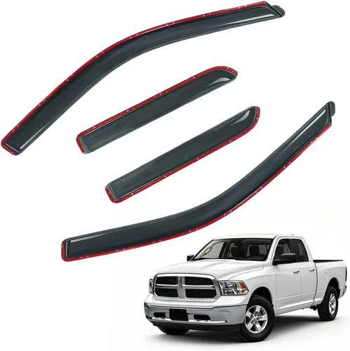 Vista 16 de Protectores de lluvia en canal compatibles con Isuzu D-Max 2004-2010 Double/EXT CAB; 2004-2012 Chevrolet/GMC Colorado/Canyon Crew Cab solamente