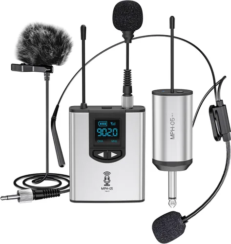 Vista 9 de Sistema de micrófono inalámbrico para altavoz PA, cámara, grabación, enseñanza Auriculares/Soporte/Micrófono Lavalier, Receptor Transmisor