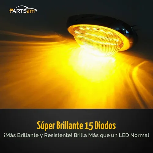 Vista 5 de Partsam Kit de luces LED de repuesto para Freightliner Century/Columbia, 5 luces rectangulares ámbar 6LED para techo de cabina + 2 luces marcadoras
