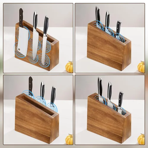 Vista 2 de Bloque magnético XXXL para cuchillos de 11.8 x 10 pulgadas, 4 lados, soporte universal para cuchillos integrado en un potente imán, organizador