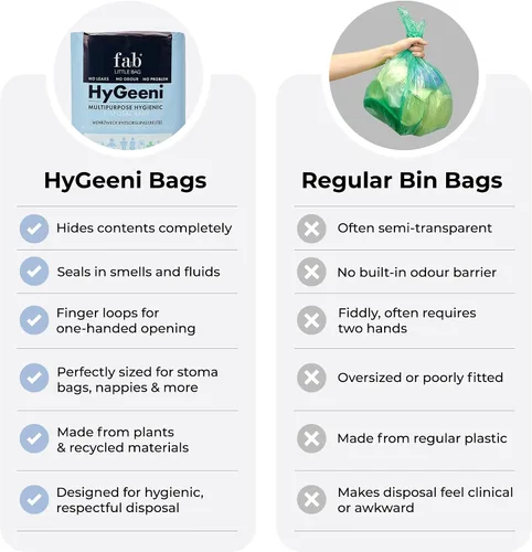 Vista 6 de Fab Little Bag HyGeeni - Bolsas de eliminación para pañales, almohadillas de incontinencia, bolsas de ostomía y catéter, evita olores, sin ensuciar