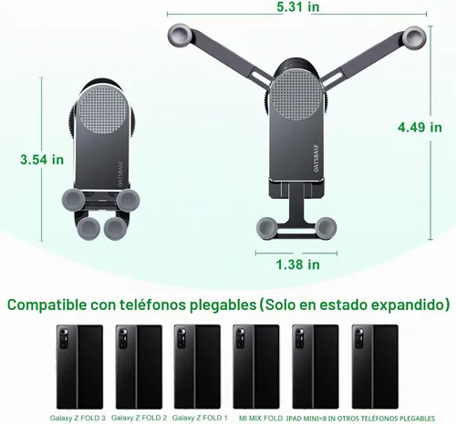 Vista 6 de Z Fold 7 Accesorios de montaje para automóvil, vinculación por negro-D