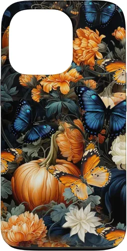 Vista 10 de iPhone 16 Autumn Leaves Butterflies Pumpkins Fall Season Thanksgiving Case