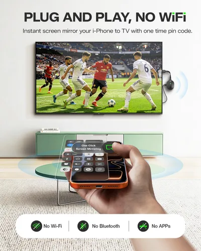 Vista 10 de AIMIBO Adaptador de pantalla inalámbrico iOS 4K Plug & Play de doble banda
