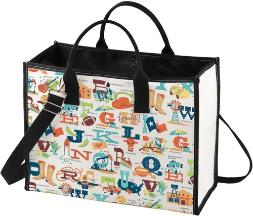 Vista 7 de BWWKTOP Bolsa de viaje del estado de Texas, recuerdos y regalos de Texas, bolsa de comestibles reutilizable para viajes