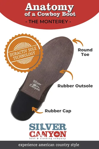 Vista 6 de Silver Canyon Boot and Clothing Company - Botas vaqueras Monterey para niños, niñas y niños pequeños