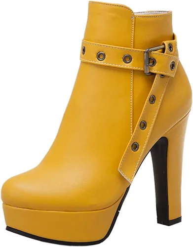 Vista 29 de Scaoruki Zapatos de otoño de moda para mujer, botines de tacón de bloque