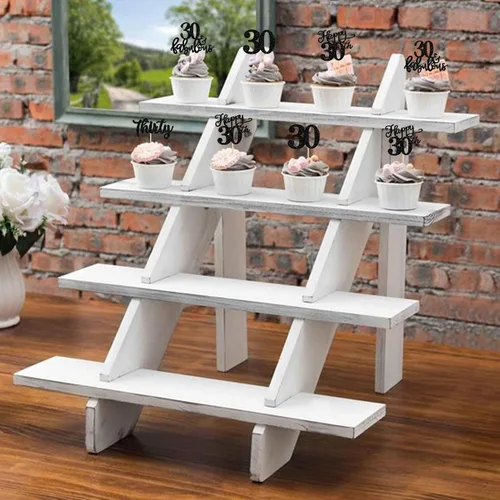 Vista 5 de Rsstarxi Paquete de 24 adornos con purpurina para cupcakes de 30 cumpleaños, treinta y 30 fabulosas selecciones de cupcakes, decoraciones para feliz