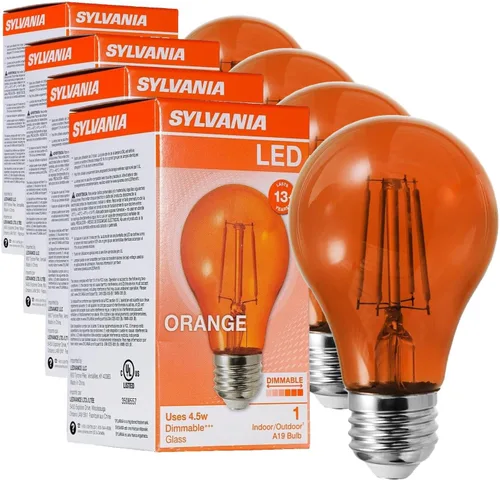 Vista 13 de LEDVANCE Sylvania Bombilla LED de Filamento de Vidrio Verde A19, Eficiente 4.5W, Equivalente a 40W, Regulable, Base Media E26 - Paquete de 1 (40303)
