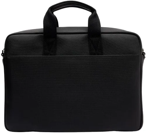 Vista 3 de Lacoste Bolsa de computadora clásica para hombre Petit Piqué Negro