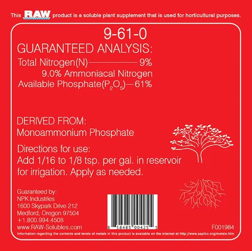 Vista 5 de RAW Fósforo 2 lb Energy for Fruit and Flower - Ideal Hydroponic Phosporus Fertilizer for Indoor Plants, Gardens and Vegetables