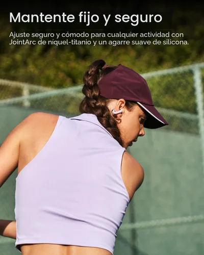 Vista 3 de SHOKZ OpenDots ONE - Auriculares de oído abierto, Auriculares de clip - Auriculares inalámbricos Bluetooth con micrófono - Seguros, ligeros, Rosa