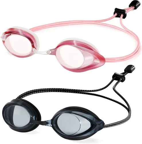 Vista 10 de Racing Swim Goggles for Adult Men Women with Bungee Strap No Leaking