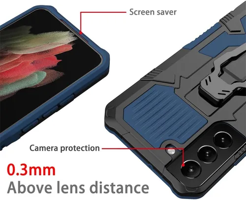 Vista 8 de Asuwish Funda protectora compatible con Samsung Galaxy S22 5G y protector de pantalla de vidrio templado, clip para cinturón, resistente a prueba
