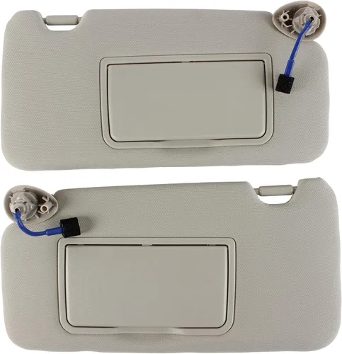 Vista 8 de PEVEST Visera Solar con Luces y Espejo LH Lado del Conductor - Interior Gris Platino para Honda HR-V EX-L/EX/LX/Sport 2016-2022 Reemplaza