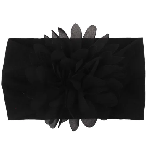 Vista 7 de Diademas de nailon suave para recién nacido, diseño de flores de gasa