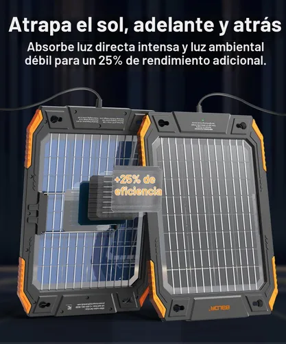 Vista 5 de BALDR Cargador de batería solar de 13 W actualizado, mantenedor de 12 V, portátil, impermeable, panel solar, kit de carga de goteo para automóvil