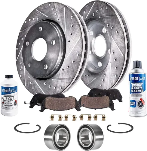 Vista 70 de Detroit Axle - 4 rotores de freno para Chevrolet Cruze 2014 2015 [modelos de motores de gas] Rotores de freno de disco perforados y ranurados