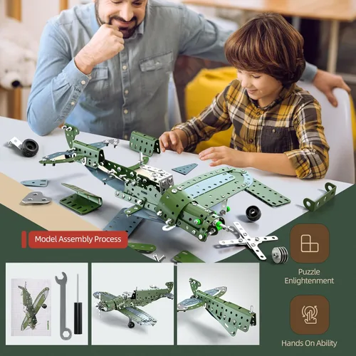 Vista 4 de Juguetes de proyectos de construcción de aviones modelo STEM - Juguetes de proyectos de construcción de STEM DIY para niños niños y niñas de 8-12-16