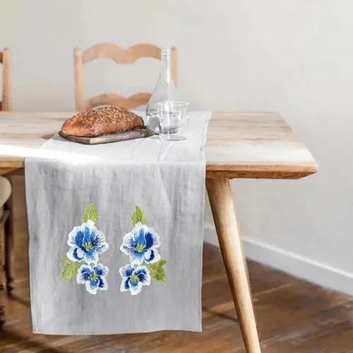Vista 7 de 1 par de parches de peonía azul, apliques de flores para ropa de bricolaje, jeans Parches florales suaves para accesorios de ropa, decoración
