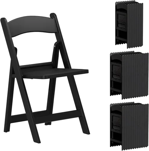 Vista 33 de Sillas plegables de resina con cojín para bodas, fiestas, paquete
