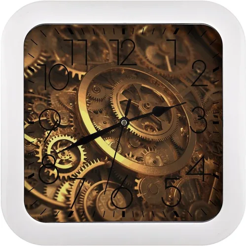 Vista 10 de 10" Square Modern Wall Clock,Different Heart Patterns Print Kitchen Clocks Wall Battery Operated,Silent Non Ticking Unique Funny Cute Wall Clock for