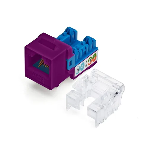 Vista 13 de TRUE CABLE Conector Keystone Cat5e, sin blindaje (UTP), perforado de 90 grados, PoE++ (4PPoE) 100W, certificación UL, verificado ETL, certificado