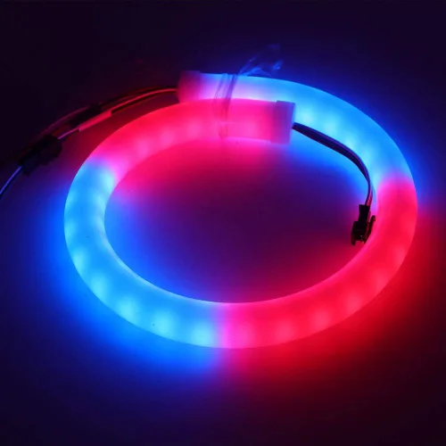 Vista 13 de Cuerda de luz LED RGB, píxel inteligente direccionable individualmente SK6812 60 LEDs/m, señal de neón, DC 5V impermeable, barra de letras flexible