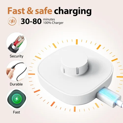 Vista 2 de Compatible con cargador Oura Ring 4, base de carga rápida y cable USB-C, Oura Ring 4 imprescindibles para los usuarios (blanco, tamaño 4)