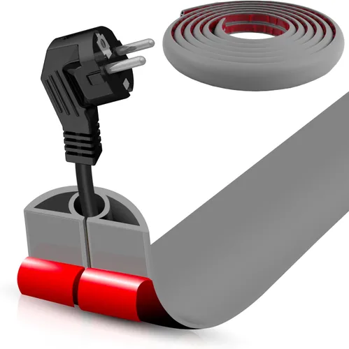 Vista 99 de Cubierta autoadhesiva para cables de suelo, gestión de cables de 3.3 pies, protector de tira de extensión para cables, evita tropiezos de cables