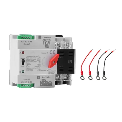 Vista 9 de Interruptor de transferencia automática/manual de 63amp AC110V 2P 50/60Hz, interruptor mini ATS de 2 polos 63A de doble potencia solar