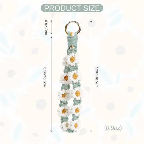 Vista 193 de Llavero de macramé bohemio con tejido exquisito llavero hecho a mano para mujer