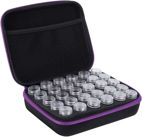 Vista 6 de LIZEALUCKY Contenedores de almacenamiento de pintura de alta capacidad, 60 ranuras, organizador de cuentas, caja de accesorios de pintura