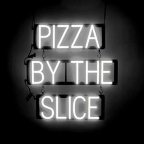 Vista 42 de SpellBrite Cartel PIZZA Letrero relacionado con pizza con aspecto de neón, fuente de luz LED azul 17.6 x 6.3 pulgadas Ultra-Bright