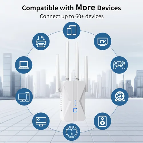 Vista 10 de Amplificador de señal WiFi, extensor WiFi 2026 AC1200Mbps de banda dual