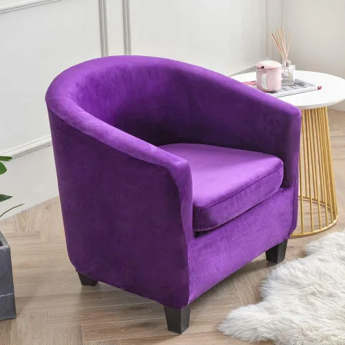 Vista 12 de OKYUK Fundas de terciopelo para silla de bañera, fundas de sofá de alta elasticidad, fundas de sofá, protector de muebles extraíble para sala