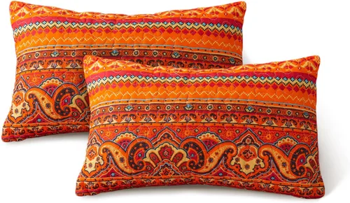 Vista 7 de BEDIFANY 2 fundas de almohada florales con relleno de algodón, fundas de cojín decorativas neutrales para sofá, dormitorio, sala de estar