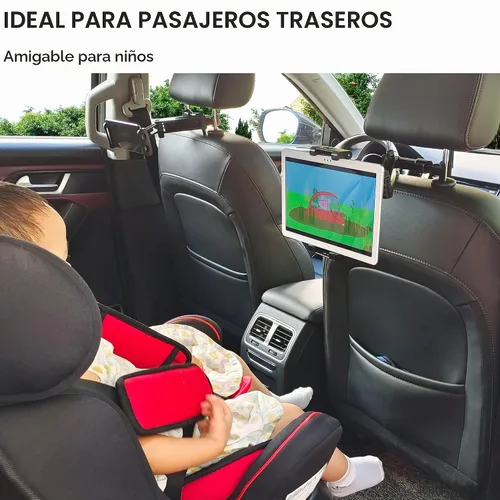 Vista 2 de Timewall Soporte universal para reposacabezas de automóvil, asiento trasero, soporte universal para teléfono celular, ángulo giratorio de 360°