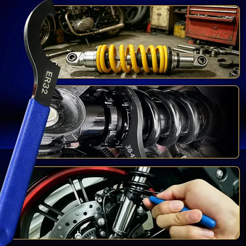 Vista 4 de Juego de 4 Piezas de Llaves Universales para Coilover, Llaves de Amortiguador Ajustables para Ajustes de Coilover de la Mayoría de Automóviles