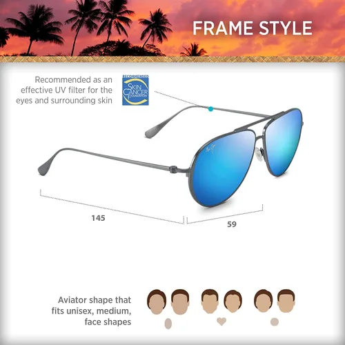 Vista 7 de Maui Jim Shallows Wpatentado Polarizedplus2 lentes gafas de sol aviador